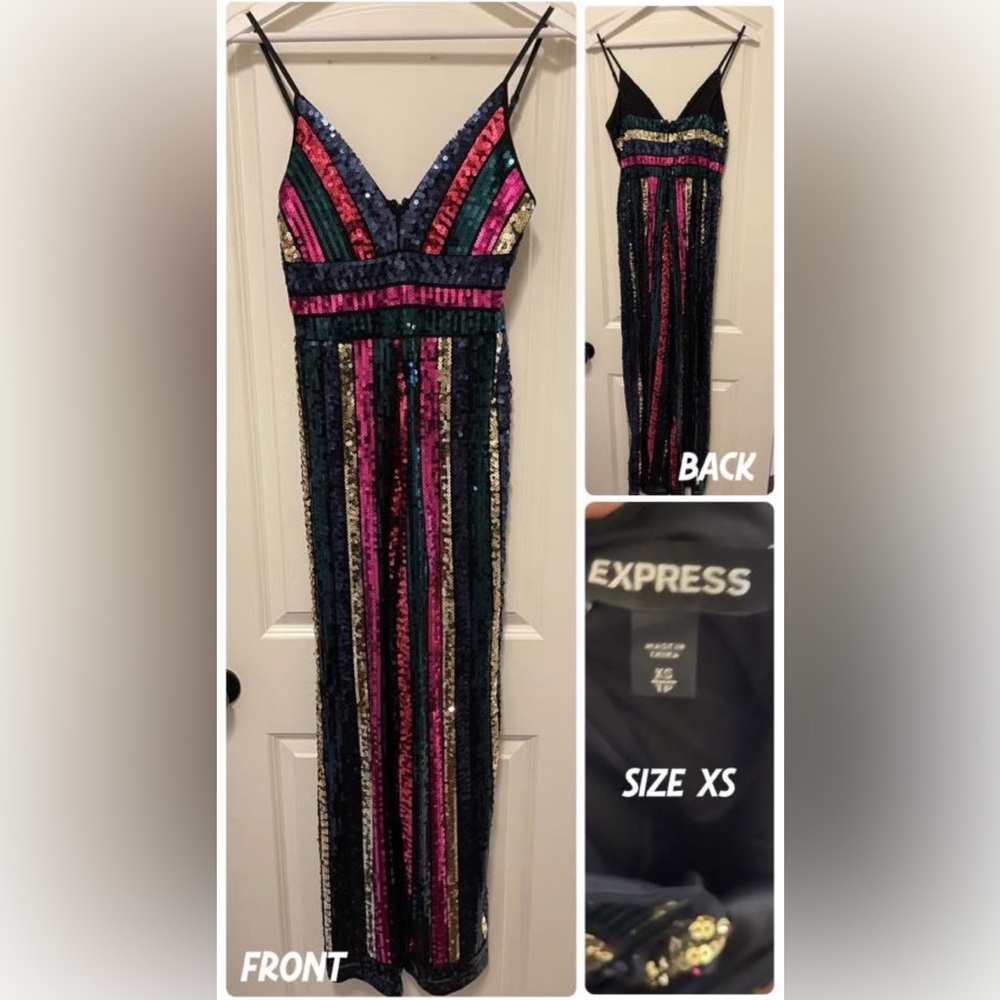 Express Multicolor Sequin Jumpsuit
